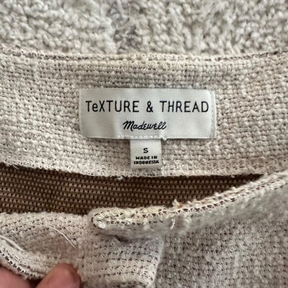 Madewell Texture & Thread Striped Button-Front Cap Sleeve Top Cotton Blend - Picture 5 of 6